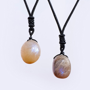 Pendentif en <span class=keywords><strong>Pierre</strong></span> <span class=keywords><strong>de</strong></span> <span class=keywords><strong>Lune</strong></span> Naturelle en Gros, Forme Irrégulière, Cristal Bleu Lumineux, Collier Simple, Bijou Tendance, Cadeau - Product Image 4