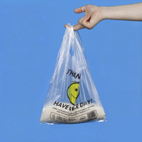 Groothandel op maat bedrukte logo HDPE transparante duurzame takeaway verpakkingsplastic tas fruit supermarkt boodschappentas vestentas