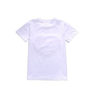 เสื้อยืดเด็กสีขาวสำหรับเด็กผู้หญิงแบบลำลองคอกลมพิมพ์ลายแขนสั้นเลื่อมริมฝีปากแฟนซี - Product Image 2