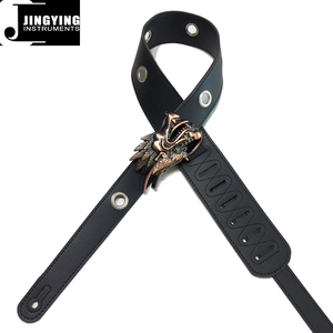 2025 musicale Jingying Custom con teschio/testa di drago in pelle cinghie per chitarra elettrica stile <span class=keywords><strong>Rock</strong></span> strumenti a corda accessori - Product Image 6