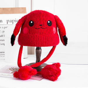 토끼 움직이는 귀 겨울 비니 모자 따뜻한 부드러운 사랑스러운 니트 동물 모자 포켓몬 피카츄 비니 키즈 니트 동물 피카츄 모자 - Product Image 2