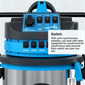 Aspiradora Industrial Húmeda y Seca <span class=keywords><strong>de</strong></span> 2400W y 80L, Acero Inoxidable, 4 Capas <span class=keywords><strong>de</strong></span> Filtración, 2 Años <span class=keywords><strong>de</strong></span> Garantía en el Motor - Product Image 3
