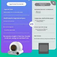 Caja de Arena Inteligente Eléctrica Autolimpiable de 65L con Gran Espacio y Control Remoto por APP para Gatos