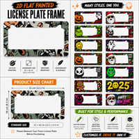 Couverture de plaque d'immatriculation en aluminium standard, impression personnalisée, style luxueux, design fleurs colorées, ajustement universel
