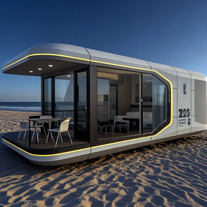 Casas de contenedores de cápsulas espaciales prefabricadas con estructura elegante de acero y panel para uso en hoteles, parques y villas con patio - Product Image 2