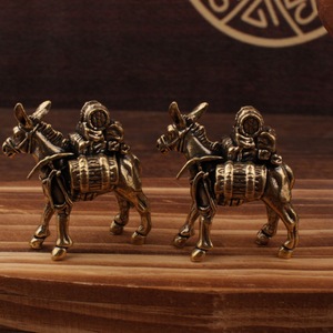 Brass Walking Donkey Figurine <b>Small</b> Home Desktop <b>Ornament</b> Animal Shape Decorative Object Gift Souvenir - Product Image 3