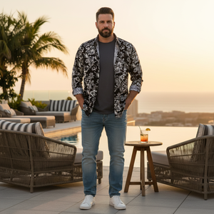 Chemise habillée pour homme en coton 100% écologique, anti-plis, à manches longues et de couleur unie - Product Image 3