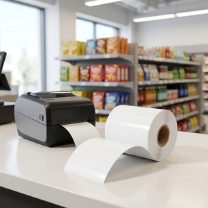 Rollo de Etiquetas Térmicas Directas Personalizadas de 80 mm de Ancho, Etiqueta Continua sin Revestimiento, Etiqueta Térmica sin Revestimiento para Supermercado - Product Image 1