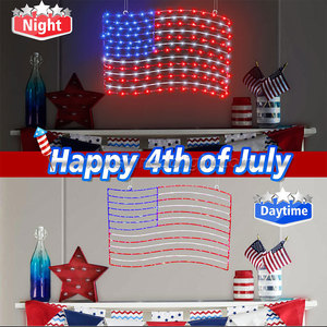 เป็นอิสระไฟธงชาติอเมริกัน155 LED ไฟสตริงกันน้ำสำหรับสี่ของตกแต่งวันหยุด july - Product Image 6