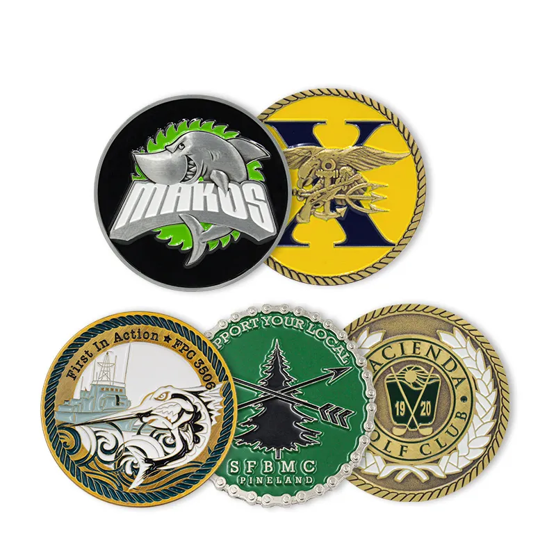 Wholesale Challenge Coin Manufacturer Antique Gold Plating Soft Enamel Custom High Quality Gold Custom Challenge Coins