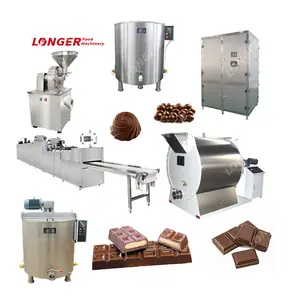 工业纯巧克力制造机可可豆至巧克力生产线机