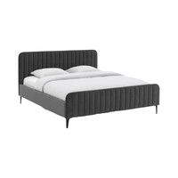 Cama Moderna Minimalista Inteligente con Tapicería de Terciopelo/Lino/Chenilla, Estructura Cromada, Acolchada, Cómoda, con Almacenamiento, Ecológica y Duradera