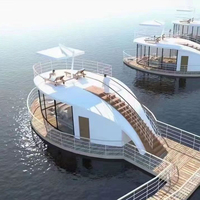 Péniche de fête de ponton touristique Maison flottante moderne Péniche de ponton avec entièrement meublé