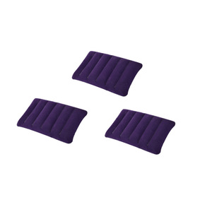 <b>Inflatable</b> Travel Pillow 28x26x14cm Rectangle Solid Purple Portable <b>Car</b> Cushion For Resting Support Outdoor Use - Product Image 1