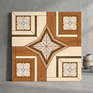 Carreaux de sol en céramique numérique 400x400mm, aspect bois, aspect marbre glacé, design tapis, pour hall, cuisine, salle de bain, carrelage sensoriel. - Product Image 6