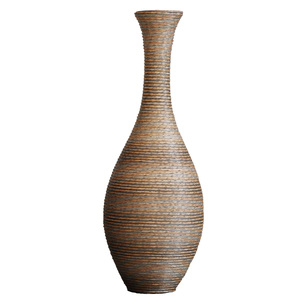 Vase décoratif en rotin PVC tissé à la main, 39,37 pouces de haut, beige gris bicolore, pour salon et décoration intérieure - Product Image 5