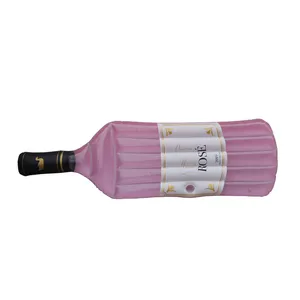 Tùy Chỉnh Inflatable Rose Wine Bottle Pool Float Chai Hình Dạng Hồ Bơi Nổi Rider Cho Người Lớn Và Trẻ Em