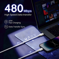 Câble USB C vers USB C à charge rapide PD 60W, 10 pieds, tressé en nylon, 3A, cordon de charge Type C pour téléphone, tablette, ordinateur portable