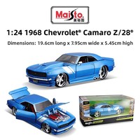 Maisto 1:24 1968 para Camaro Z/28, modelo de coche de aleación de metal fundido a presión, juguete decorativo con embalaje en caja de color