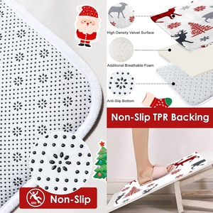 Cortina de Ducha de Poliéster con Diseño de Ciervo Rojo y Gris y Copos de Nieve, Impresión Digital Personalizada, Impermeable, Venta al Por Mayor, Moderna - Product Image 3