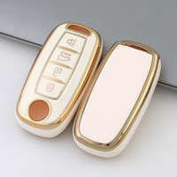 Funda Protectora de TPU para Llave de Coche, Directo de Fábrica, para Venucia Qichen T90 D60 T60 T70, Control Remoto de 4 Botones, Borde Dorado, Accesorio