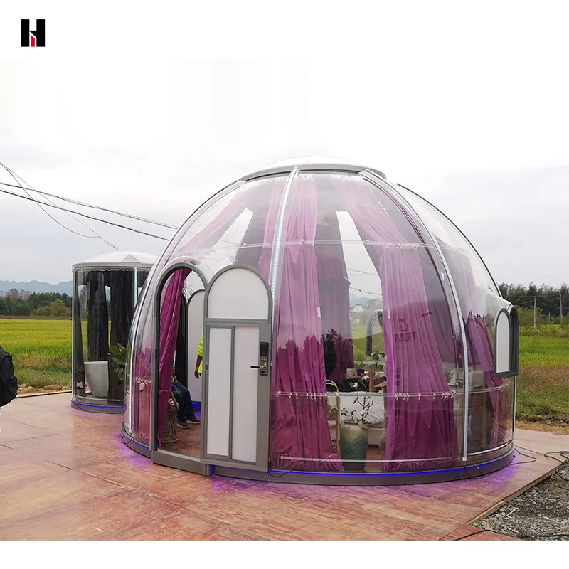 Casa de cúpula em policarbonato para acampamento, barraca de acampamento ao ar livre, casa iglu, casas de cúpula de alta qualidade à venda