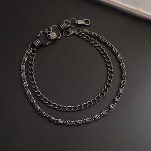 Cadena de cintura con calavera de aleación de zinc de doble capa para hombres y mujeres, accesorio informal para jeans estilo hip hop - Product Image 3