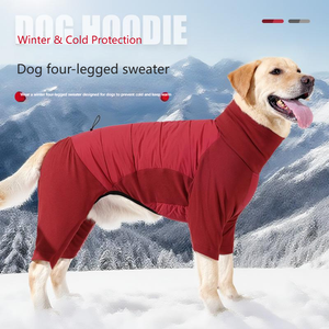 크로스 보더 새로운 겨울 개 옷 방풍 방수 폴리에스터 친환경 내구성 두꺼운 4 발 풀 커버 옷 - Product Image 1