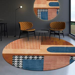 新しいデザインのプリントラウンドカーペット最高品質の豪華でモダンな滑り止めシェニールラウンド印刷ラグ - Product Image 4