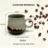 Tasse en céramique à dégradé effet four, résistante aux hautes températures, compatible micro-ondes, design vintage rétro, pour usage au bureau