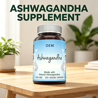 Capsules d'Ashwagandha OEM avec Rhodiola Rosea, Complexe Adaptogène Double pour l'Endurance, l'Énergie, la Force et les Performances Cognitives
