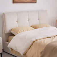 Tempat Tidur Double Minimalis Modern Desain Klasik Warna Putih Berbahan Kain Kapasitas Beban Tinggi Laris Manis