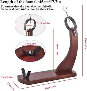 Soporte de Madera para Jamón con Barra de Fijación de Acero Inoxidable, Base Estable Antideslizante para Jamón Español e Italiano - Product Image 6