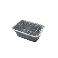 Boîte à lunch rectangulaire jetable de 1000 ml, en PP transparent épaissi, avec revêtement UV, pour nouilles, sushis, salades, plats rapides, bento, soupe, à emporter