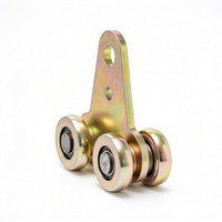 Kit Gerbang Geser Putar Modern dari Paduan Aluminium dengan Roda Gantung yang Lancar dan Rakitan Katrol Pintu Gantung