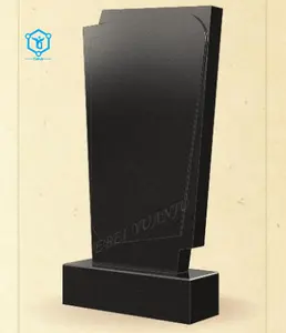 Custom upright gravestones Natural stone gravestones Black granite monument graves