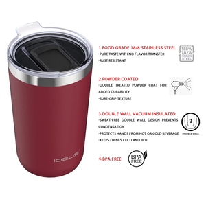 Tazas de Café de Acero Inoxidable de 20 oz <span class=keywords><strong>IDEUS</strong></span>, Doble Pared Aislada, Taza de Viaje con Tapa, Envío desde Almacén en EE. UU. - Product Image 2