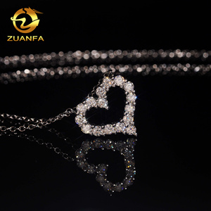 EE. UU. Stock local Envío rápido Pequeños dijes de corazón 925 Plata <span class=keywords><strong>Moissanite</strong></span> Pass Diamond Test Collar de corazón chapado en oro para mujeres - Product Image 6