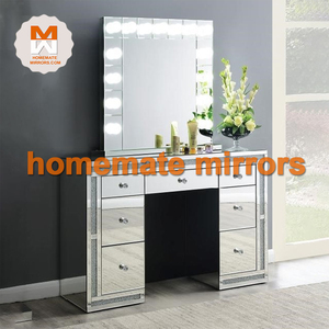 Hot Sell Modern Mirrored Vanity <strong>Dressing</strong> Table <strong>with</strong> LED Makeup <strong>Mirror</strong> - Product Image 4