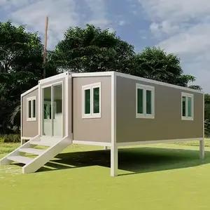 20 40 ft sang trọng cabine prefab trại kim loại Modular nhà có thể gập lại và mở rộng container nhà