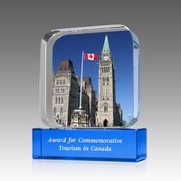 Trophée en cristal personnalisé de prestige pour les États-Unis, le Canada, le Japon, l'Italie, l'Inde – Cadeau souvenir avec gravure personnalisée – Décoration en verre