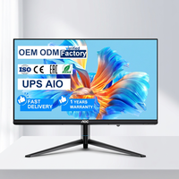 Моноблок AOC 24 дюйма, процессор i3 12100, DDR4 8 ГБ, SSD 512 ГБ, OEM-компьютер с батареей UPS