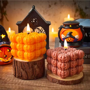 Velas Aromáticas Hechas a Mano con Forma de Cubo de Rubik de Calabaza de Halloween para Decoración del Hogar para Año Nuevo y Día de la Madre - Product Image 4
