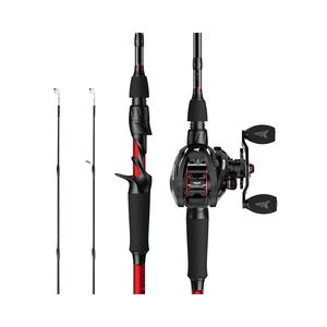 カスタマイズされた回転式鋳造コンボツインチップIM6グラファイト2個ブランクステンレス鋼ガイドKastFlex釣り - Product Image 1