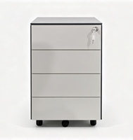 Meuble de rangement métallique mobile à 4 tiroirs en acier, prix usine, pour bureau, sous le bureau, avec roulettes