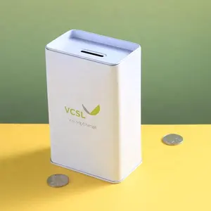 Werksgroßhandel benutzerdefinierte Zinn-Dose Geldbox mit abnehmbarem Deckel Metall-Münze-Schweinerei für Kinder