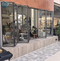 Fenêtre pliante multi-vitraux en aluminium gris, grande fenêtre de ventilation pour terrasse de luxe, taille personnalisée non standard pour le marché étranger