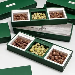 사용자 정의 로고 새로운 디자인 디럭스 고급 식품 종이 포장 선물 상자 포장 디저트 사탕 달콤한 초콜릿 트러플 상자