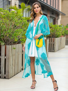 Kaftano e Tunica Lunga Maxi in Pizzo Bianco Trasparente OEM ODM all'Ingrosso - Product Image 3