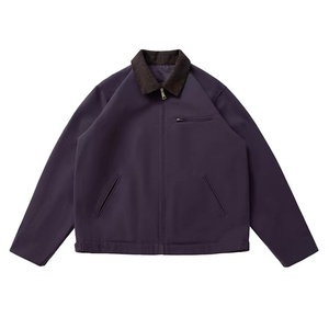 Chaqueta de Trabajo de Lona 100% Algodón Estilo Americano para Hombre, con Cuello Color Block, Cierre de Cremallera, Fabricante de Chaquetas - Product Image 4